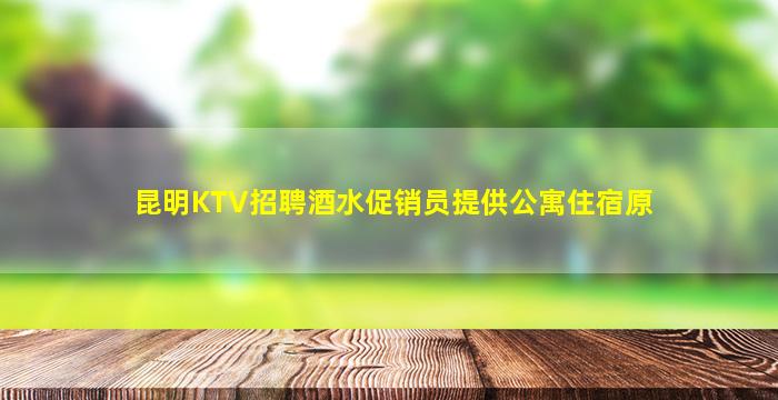 昆明KTV招聘酒水促销员提供公寓住宿原